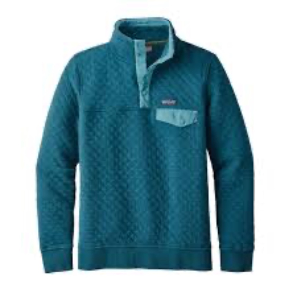 Patagonia Organic Cotton Quilt Snap-T Turquoise Pullover Women's Large